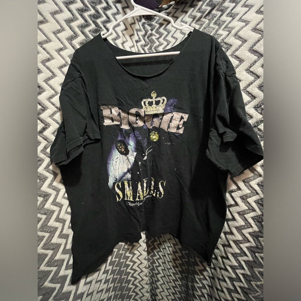 Black Graphic Kids' Tee with Biggie Small Design